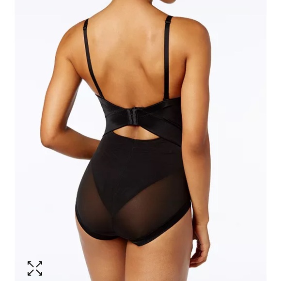 MAIDENFORM FIRM TUMMY CONTROL EASY UP BODY SUIT 34D strapless shape wear 444 - Picture 2 of 4